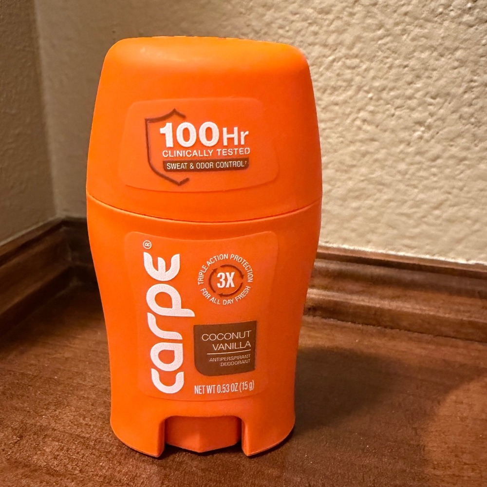 Carpe Antiperspirant Deodorant Coconut Vanilla 0.53oz Travel Size 100Hr Stick